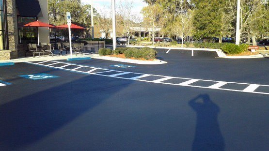handicap markings and stripes parking lot