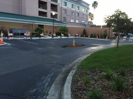 central Florida parking lot sinkhole repair